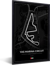 Fotolijst incl. Poster - Racebaan - Yas Marina Circuit - Circuit - F1 - Abu Dhabi - Zwart - 80x120 cm - Posterlijst