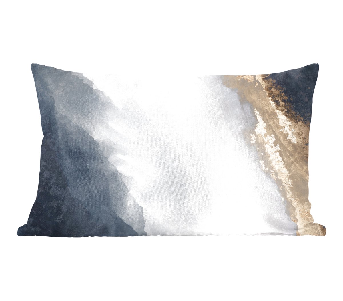 Sierkussens - Kussentjes Woonkamer - 50x30 cm - Abstract - Verf - Goud - Zwart - Marmer