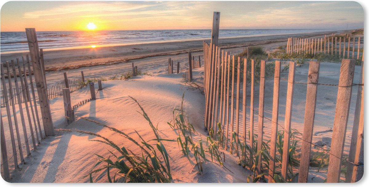 Bureauonderlegger - Strand - Zee - Duin - Zonsondergang - Landschap - 60x30 - Muismat