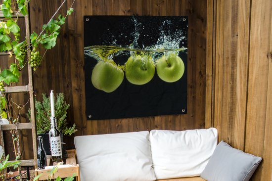 Toile de jardin Pommes - Fruit - Water - Zwart - Vert - 100x100 cm
