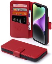 iPhone 14 Hoesje - Luxe MobyDefend Wallet Bookcase - Rood - GSM Hoesje - Telefoonhoesje Geschikt Voor iPhone 14