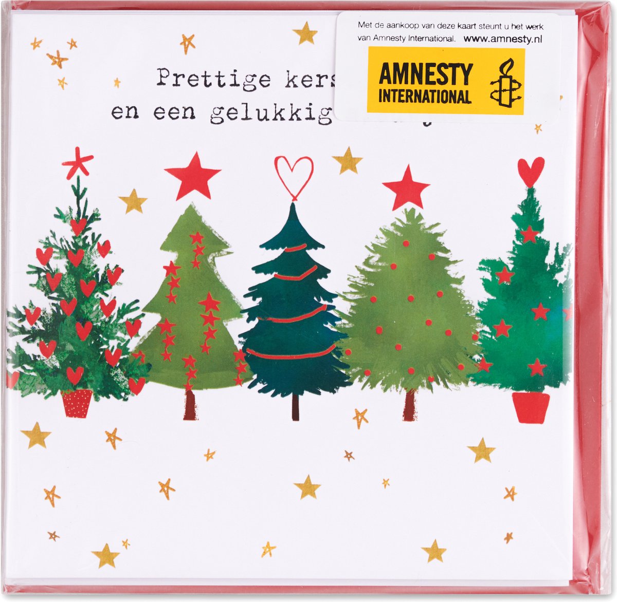 3 Pakjes Kerstkaarten Amnesty Kerstbomen 8 Delig