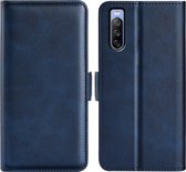 Sony Xperia 5 IV Hoesje - MobyDefend Luxe Wallet Book Case (Sluiting Zijkant) - Blauw - GSM Hoesje - Telefoonhoesje Geschikt Voor Sony Xperia 5 IV