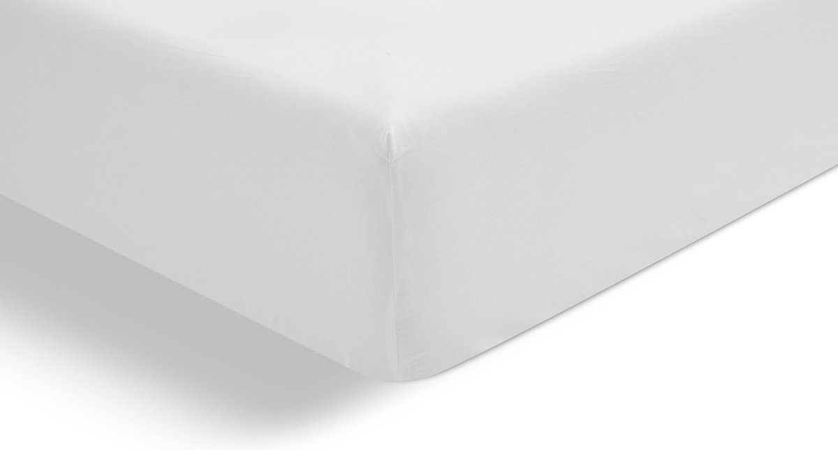 Beter Bed Select Perkal Hoeslaken - 160 x 210/220 cm - 100% Katoen Percale - Matrasbeschermer - Matrashoes - Wit