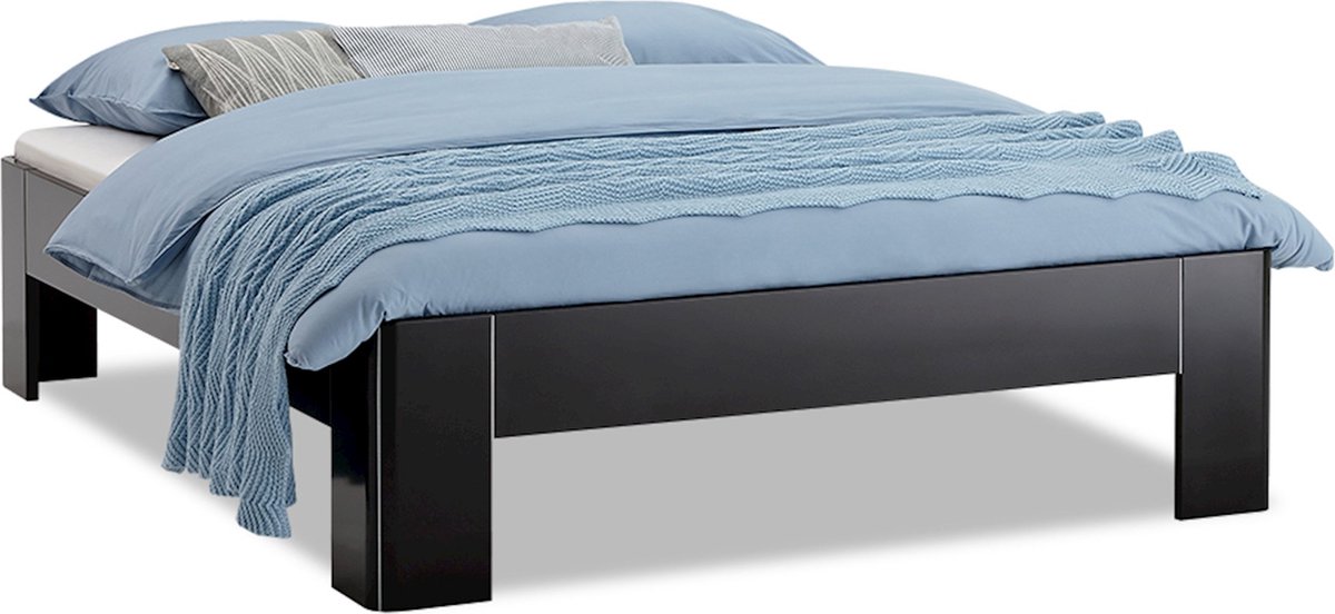 B Bright Fresh 450 Bed 140 x 220 cm - Bedframe Zwart - Bedombouw - Instaphoogte: 45cm - Tweepersoonsbedden