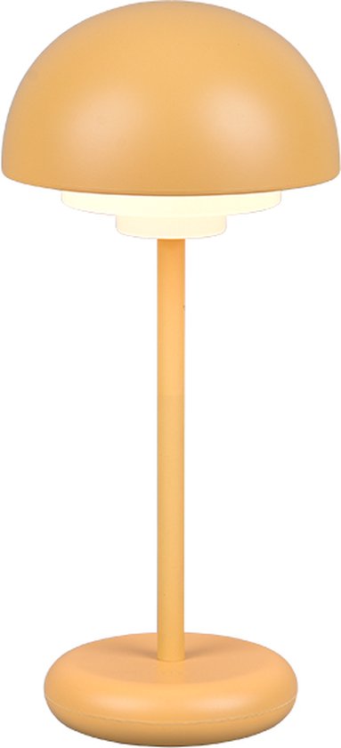 REALITY ELLIOT - Tafellamp - Oker geel - incl. 1x SMD 2W - Oplaadbaar - Dimbaar - Buitenverlichting - IP44
