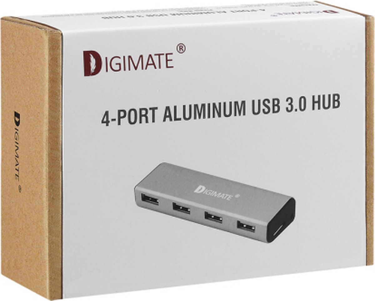 4-Port Alumimun USB 3.0 HUB DM-0013 (Zilver)