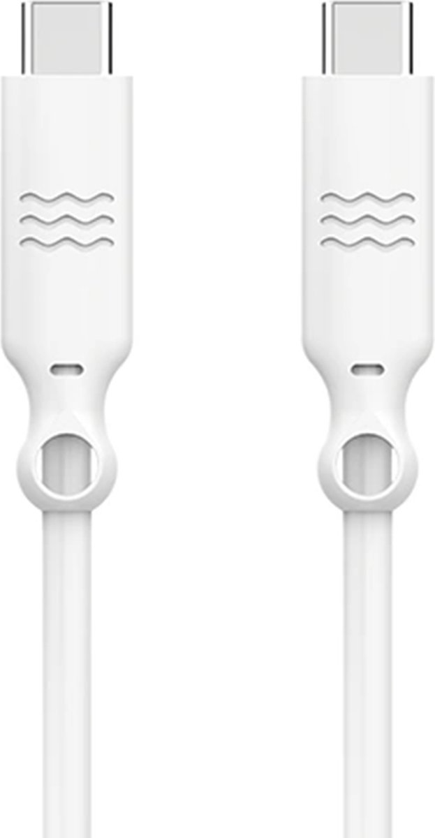 Just Green USB-C naar USB-C kabel - Recyclebaar - 3A - 2 meter - Wit