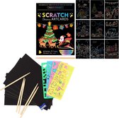 Scratch Art Deluxe Kerstmis Set | Knutselpakket Tekenpakket voor Kinderen | Kraskaarten Kras Kaarten Kras Folie Krasfolie Kraskaart | Schilderen op nummer Diamond Painting Alternatief | Creatief Knutselen