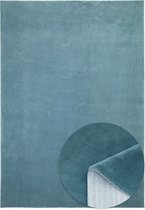 Relax Pluizig Tapijt - Superzacht - Modern vloerkleed - Effen kleur - Antislip - Wasbaar op 30°C - Velours effect - Woonkamer Slaapkamer Kinderkamer - Blauw - 160cm x 230cm