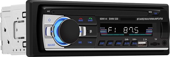 TechU™ T44 Autoradio 1 Din + Afstandsbediening – Bluetooth – USB – AUX – SD – FM Radio – Handsfree bellen – Autoradio met scherm – Stembediening