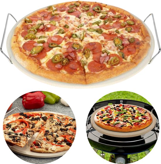 Cheqo® Pizzasteen Pizza Baksteen Oven Steen Pizza Stone BBQ