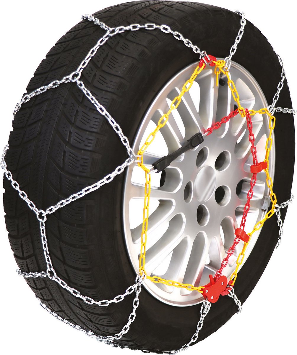 Carpoint Sneeuwkettingen – KNS 140 – 9mm gehard stalen gripschakels – Semiautomatische spanner – Kruisspoor verbetert de grip – Inclusief nood reparatieschakels, handschoenen, handleiding & handige opbergtas