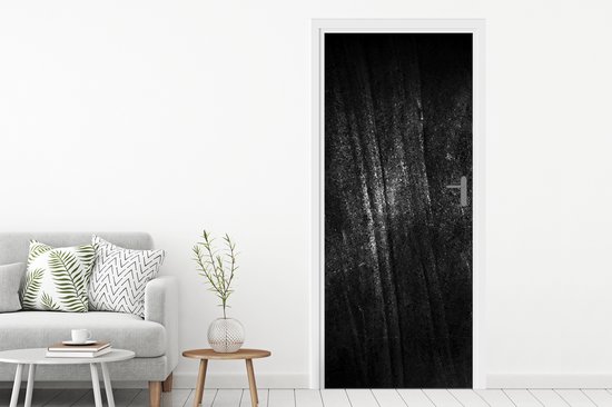 Deursticker Metaal print - Zwart - Glitter - 90x215 cm - Deurposter