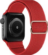 Horloge Band Geschikt voor Apple Watch 1-8 / SE (38/40/41 mm) Bandje Nylon Met Verstelbare Gesp - Rood