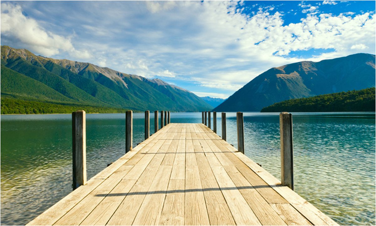 Fotobehang - Bergmeer brug.