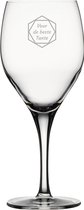 Gegraveerde witte wijnglas 34cl voor de beste Tante in hexagon