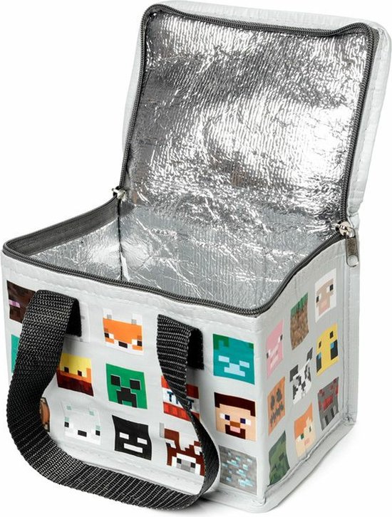 Puckator Petit sac isotherme lunch/six pack - 2 pcs - Impression Minecraft - 21 x 15 cm - 4,4 L