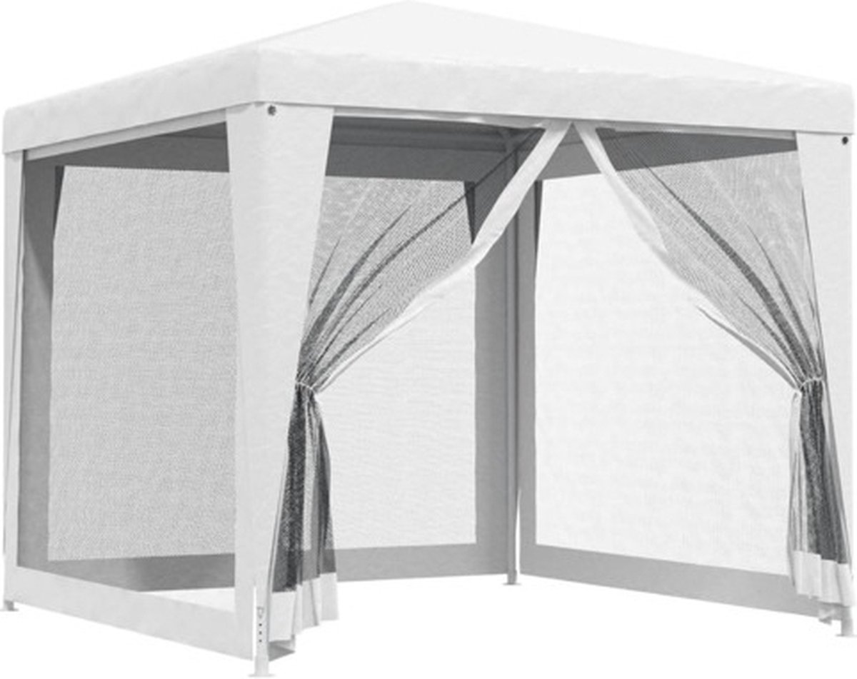 vidaXL Partytent met 4 mesh zijwanden 2.5x2.5 m wit