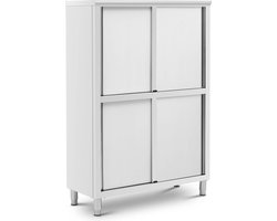 RVS Servieskast - 1200 x 500 x 1800 mm - 4 inzetstukken - tot 200 kg - Royal Catering