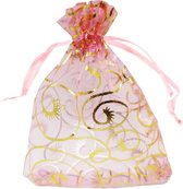 Fako Bijoux® - Sachets Organza - 9x12cm - Sachets Fêtes - Sachets Bonbons - Sachets Cadeaux - Sachets Bijoux - Rose Curl - 50 Pièces