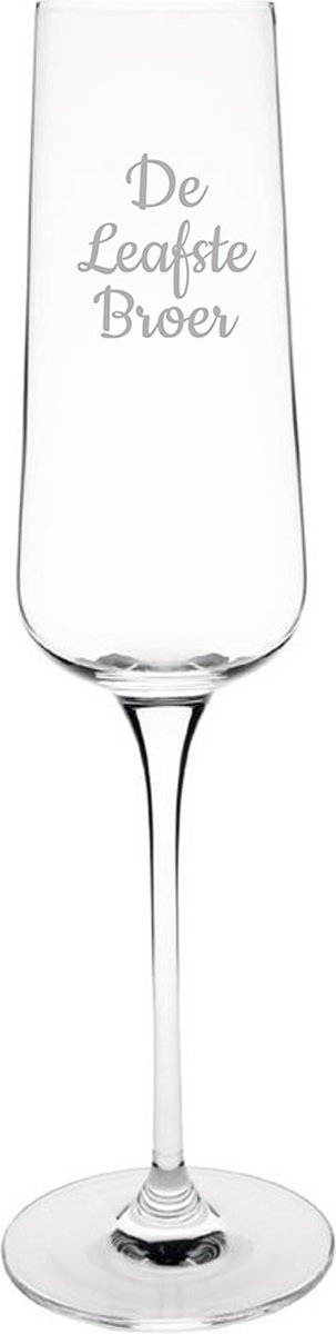 Gegraveerde Champagneglas 27cl De Leafste Broer