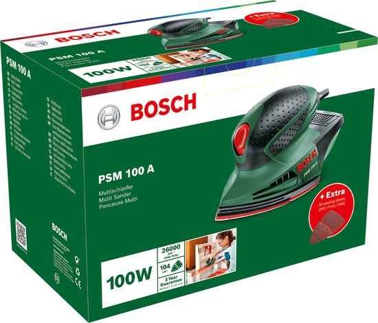 Bosch PSM 100 A Multischuurmachine - op snoer - 100 W - Incl. 30 schuurvellen - Bosch