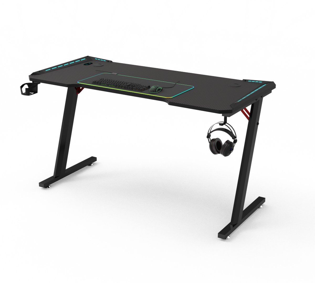 Qware Gaming Gaming Bureau 140cm RGB Game desk Gaming Tafel