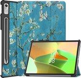 Hoesje Geschikt voor Lenovo Tab P11 Pro Hoes Case Tablet Hoesje Tri-fold Met Uitsparing Geschikt voor Lenovo Pen - Hoes Geschikt voor Lenovo Tab P11 Pro Hoesje Hard Cover Bookcase Hoes - Bloesem