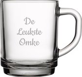 Gegraveerde theeglas 25,5cl De Leukste Omke