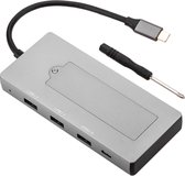 BeMatik - USB-C naar HDMI 4k en ethernet RJ45 en USB-A en USB-C converter met NGFF M2 opslagaansluiting