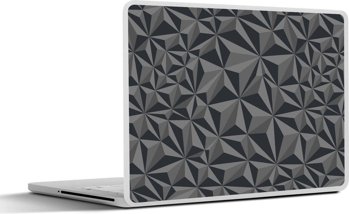 Laptop sticker - 13.3 inch - Geometrie - Grijs - 3D - Patronen - 31x22,5cm - Laptopstickers - Laptop skin - Cover