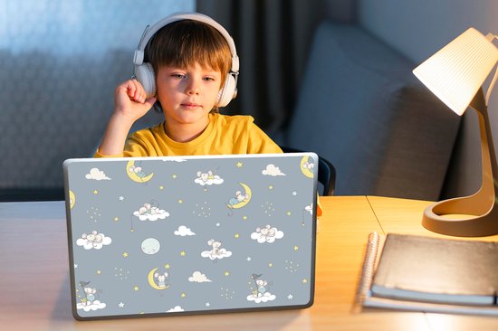 Autocollant pour ordinateur portable - 13,3 pouces - Souris - Lune - Motifs - 31x22,5 cm - Autocollants pour ordinateur portable - Skin pour ordinateur portable - Couverture