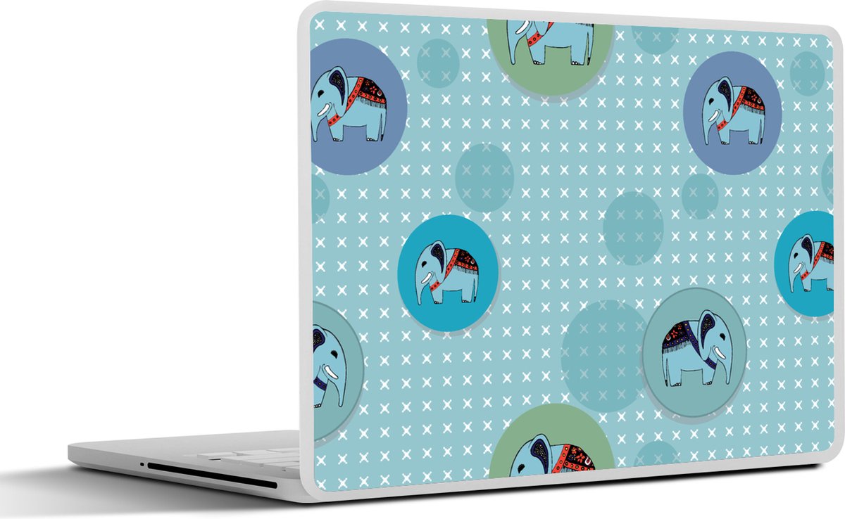 Laptop sticker - 14 inch - Olifant - Stippen - Design - 32x5x23x5cm - Laptopstickers - Laptop skin - Cover