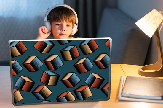 Sticker pour ordinateur portable - 17,3 pouces - Motifs - Cube - 3D - 40x30cm - Autocollants pour ordinateur portable - Skin pour ordinateur portable - Housse