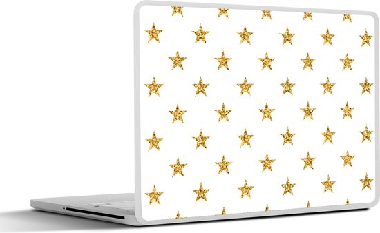 Sticker pour ordinateur portable - 17,3 pouces - Étoiles - Glitter - Goud - Design - Noël - 40x30cm - Autocollants pour ordinateur portable - Skin ordinateur portable - Housse - Noël - Cadeau - Cadeau de Noël pour homme et femme