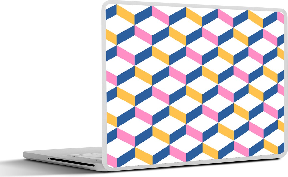 Laptop sticker - 10.1 inch - Pastel - Blokken - Patronen - 25x18cm - Laptopstickers - Laptop skin - Cover