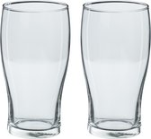 Bierglazen groot - 8x stuks - transparant - 570 ml - 9 x 16 cm