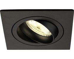 Ledvion - 1X LED Inbouwspot Sevilla - Dimbaar - 3W - 2700K - Ø92 mm - Zwart
