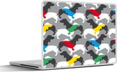 Laptop sticker - 17.3 inch - Honden - Teckel - Patronen - 40x30cm - Laptopstickers - Laptop skin - Cover