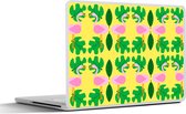Laptop sticker - 13.3 inch - Flamingo - Planten - Dieren - Patroon - 31x22,5cm - Laptopstickers - Laptop skin - Cover