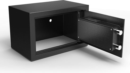 Coffre-fort Earkings 20x32x20 cm avec serrure à combinaison - Coffre-fort pour caisse électronique - Matériel de montage inclus, deux clés d'urgence et serrure d'alarme