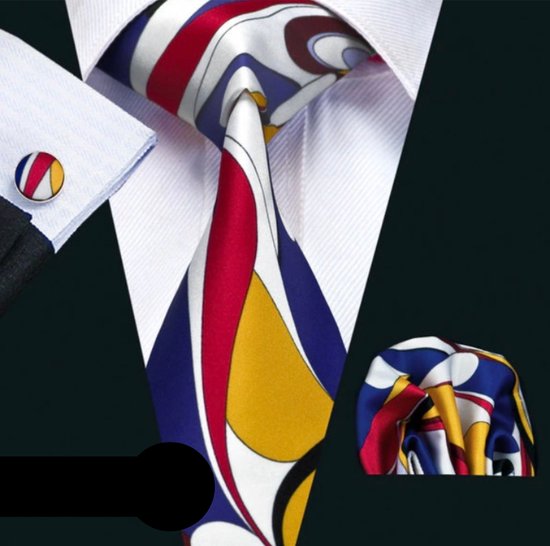 3-Delige Zijde stropdasset-Abstract- Charme Bijoux