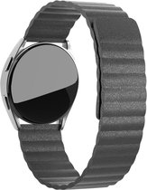 Strap-it smartwatch bandje leer 22mm - Magnetisch leren loop bandje geschikt voor Huawei Watch GT 2 46mm / GT 3 46mm / GT 3 Pro 46mm / GT 2 Pro / Watch 3 / Watch 3 Pro - Polar Vantage M / M2 / V3 / Grit X / Grit X Pro - grijs