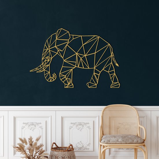 Eenvoudig Logo Van De Gouden Olifant. Vector Illustratie - Illustration