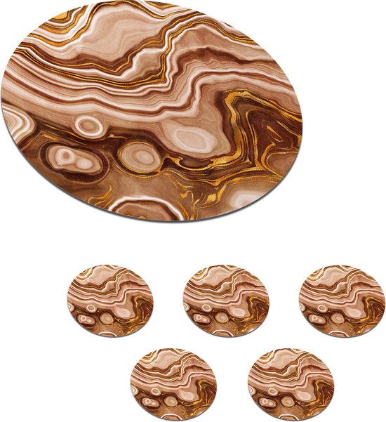Onderzetters voor glazen - Rond - Close-up van een lagune agaat - 10x10