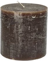 Bougie pilier - moka - 10x10cm - paraffine - lot de 2