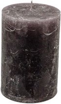 Bougie pilier - Aubergine - 7x10 cm - paraffine - lot de 4