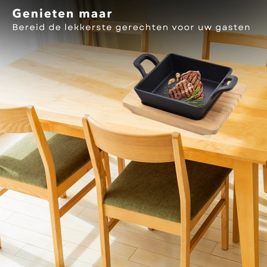 Pan met Serveerplank Cozze Gietijzer / Bamboe 16,5 cm