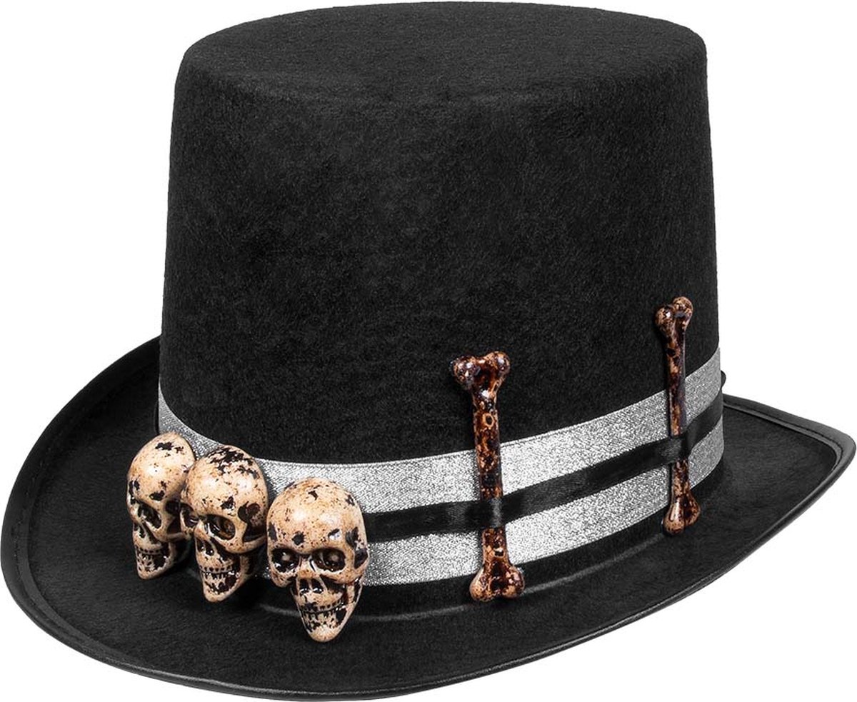 Boland - Hoed Skull master - 59 - Volwassenen - Unisex - Halloween accessoire - Horror - Skull